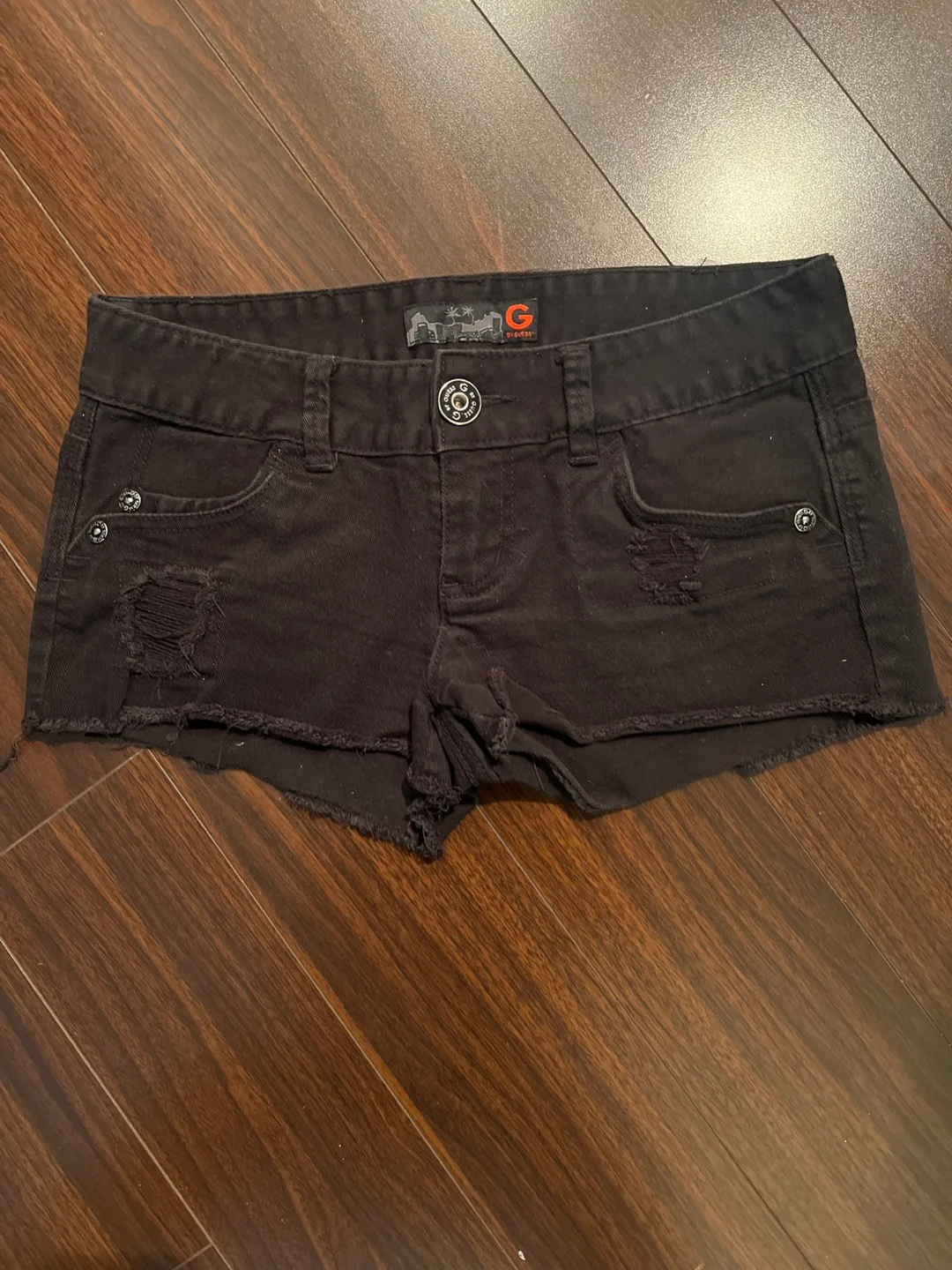 G by Guess Black Denim Shorts thumbnail