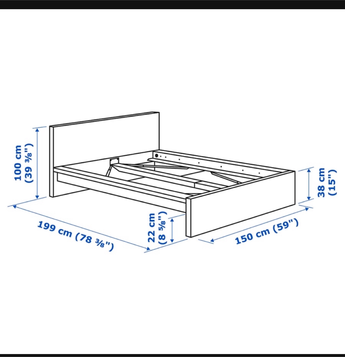 Ikea Malm Bed Frame - White - Twin Size - photo 2