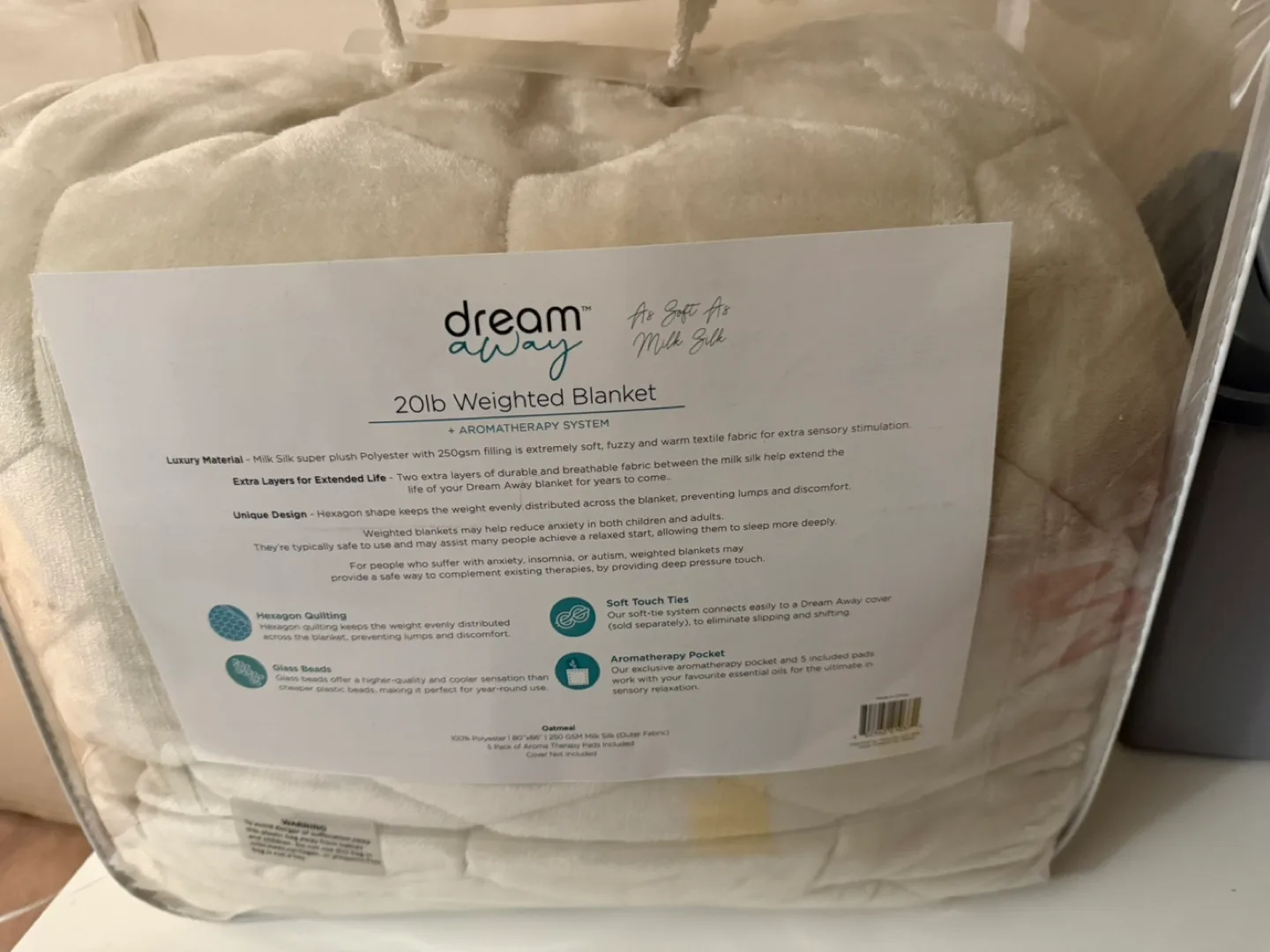 Dream Away 20lb Weighted Blanket - Oatmeal thumbnail