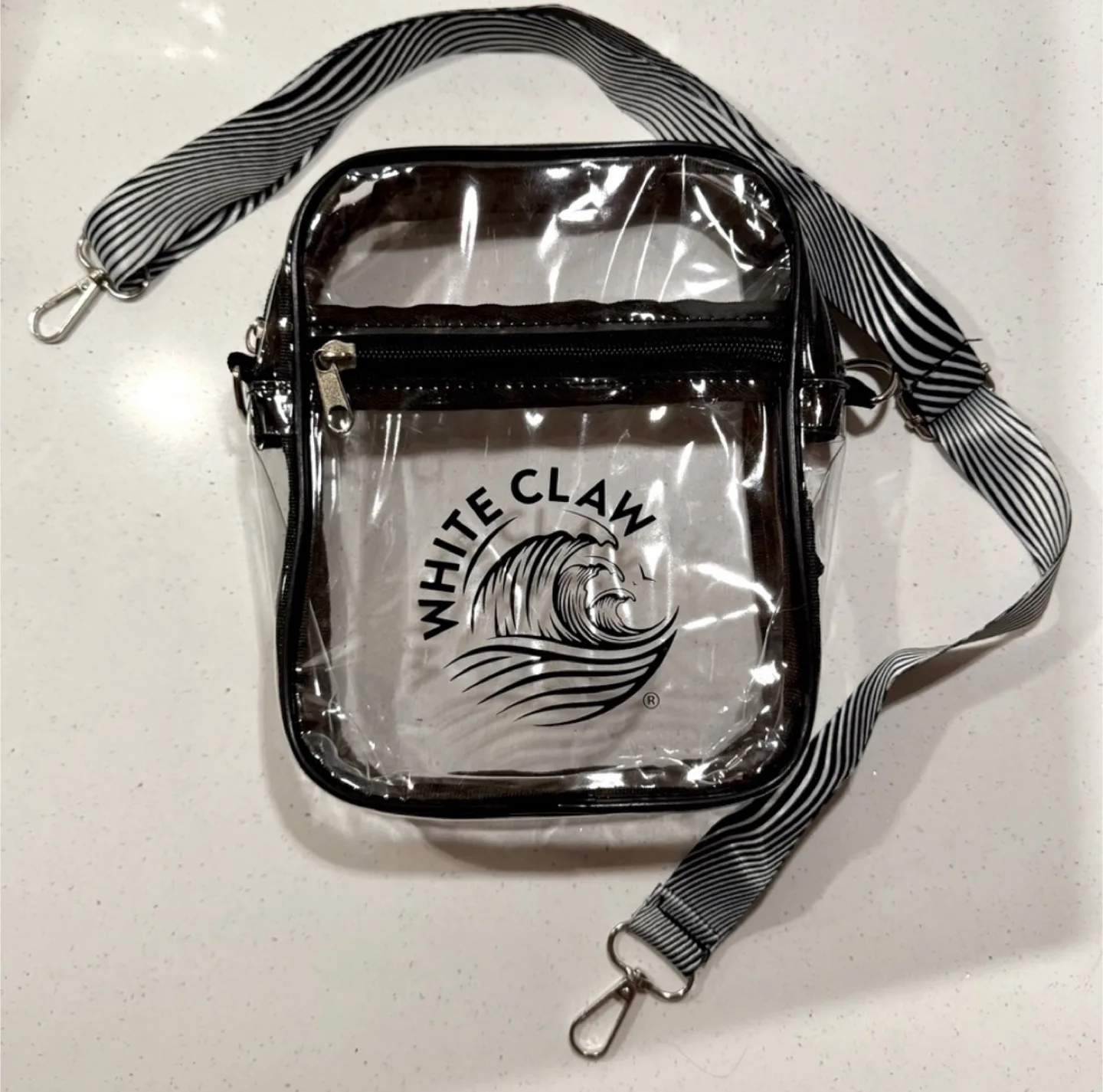 NEW! WHITE CLAW Crossbody Transparent Concert Festival Clear Bag thumbnail