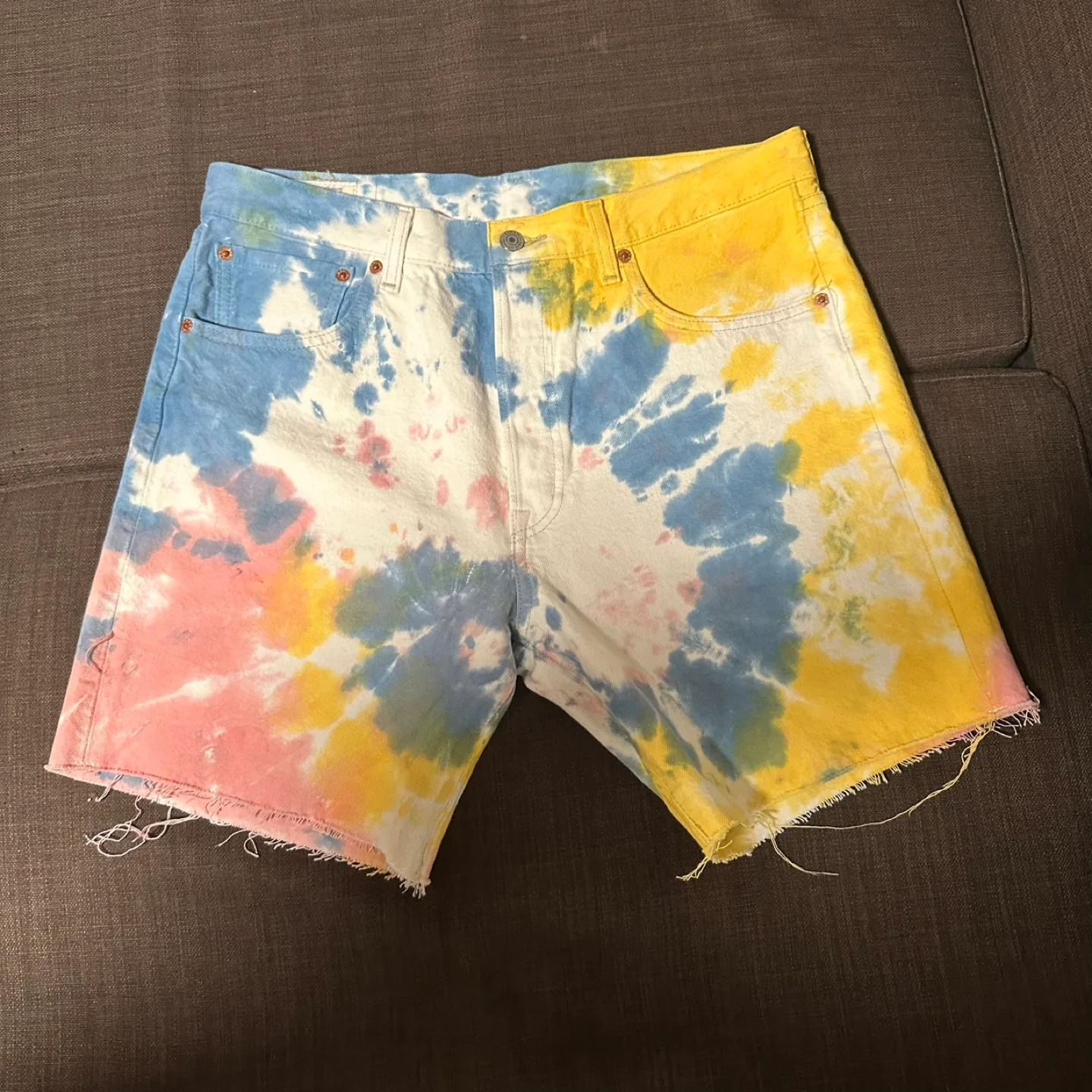 Levi's 501 '93 Tie Dye Denim Shorts - Size 33 thumbnail