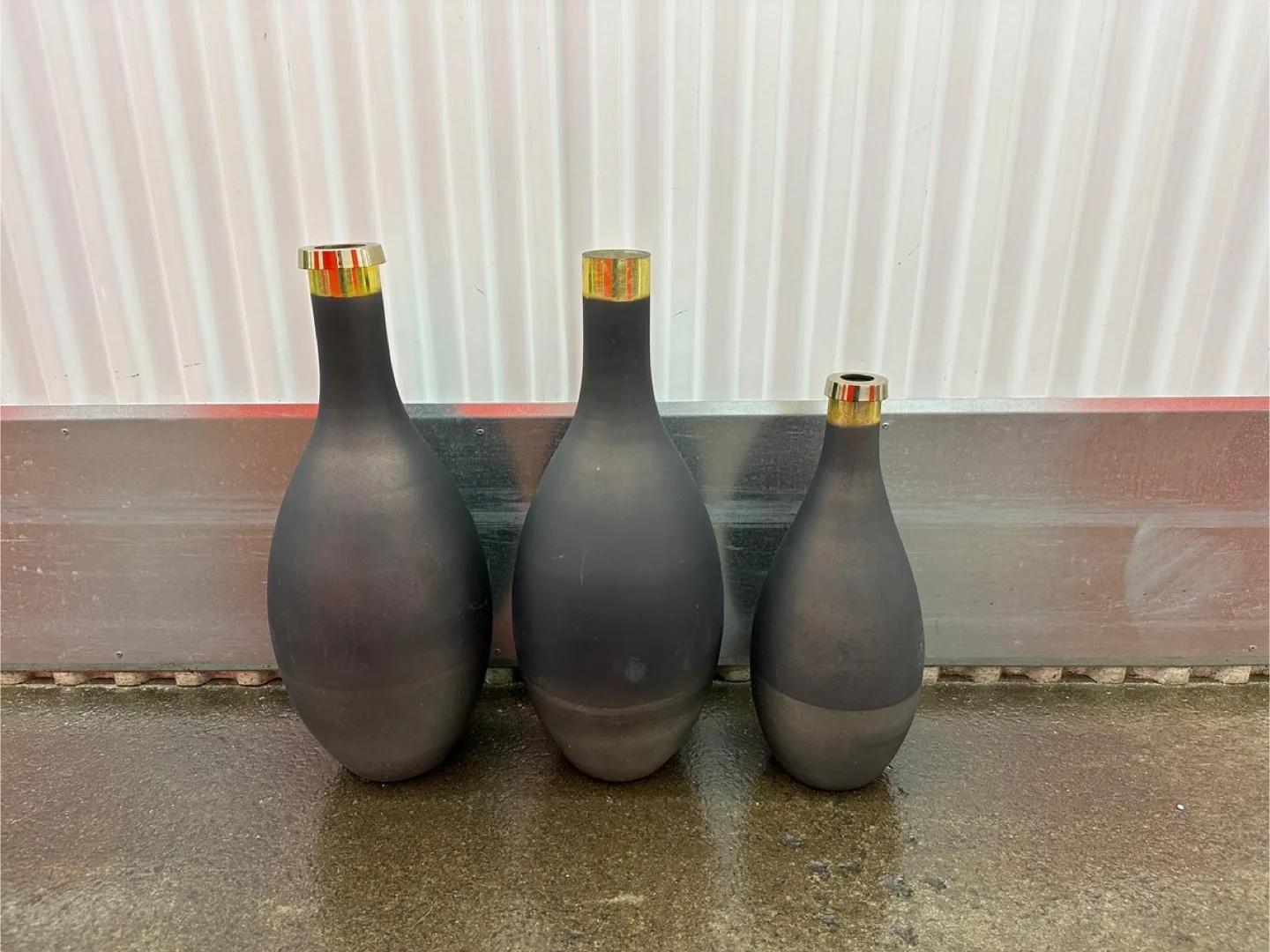 Set of 3 Black Decorative Vases thumbnail