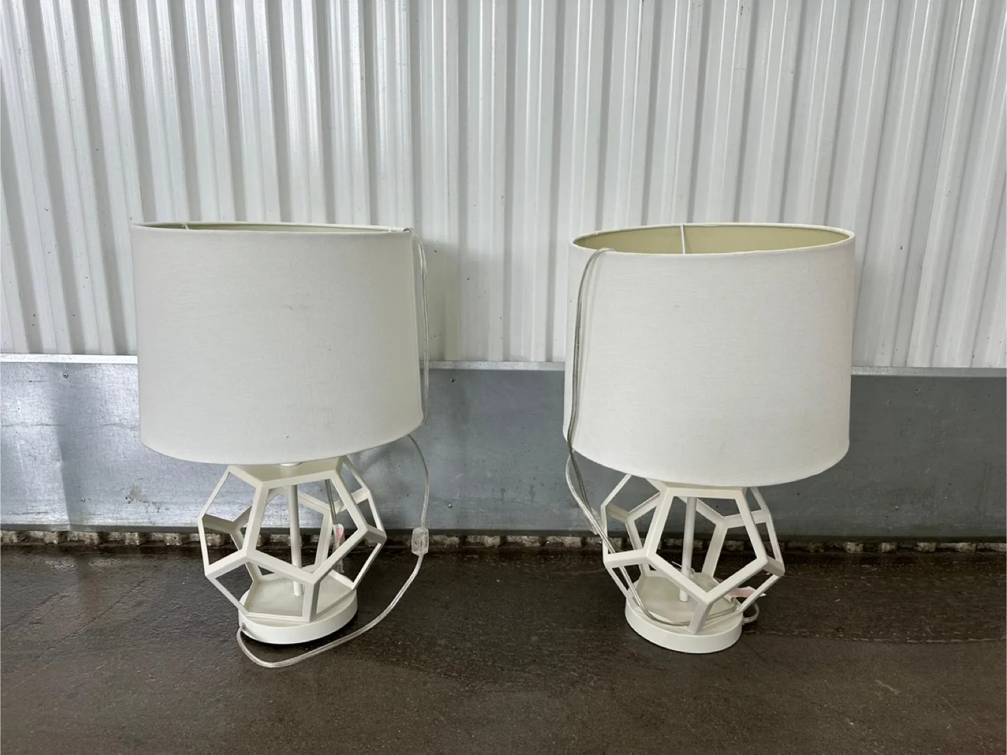 Pair of White Table Lamps thumbnail