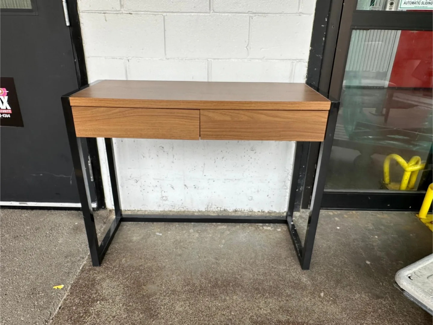 Wood & Black Metal Desk thumbnail