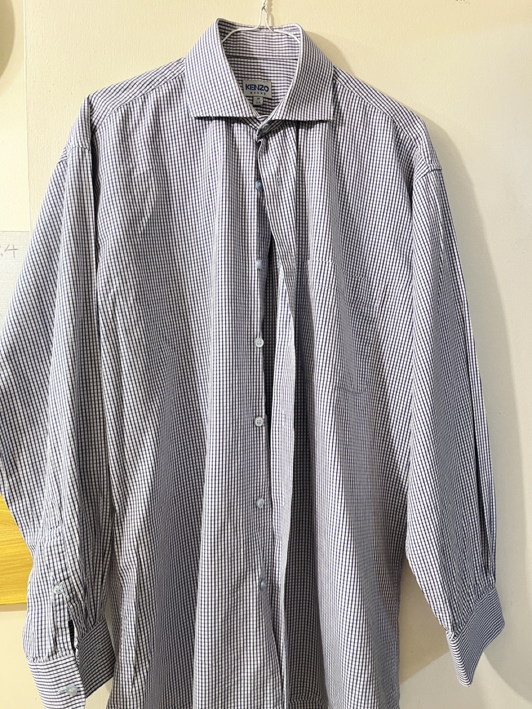 Kenzo Homme Checkered Dress Shirt - Size 15½ - photo 2