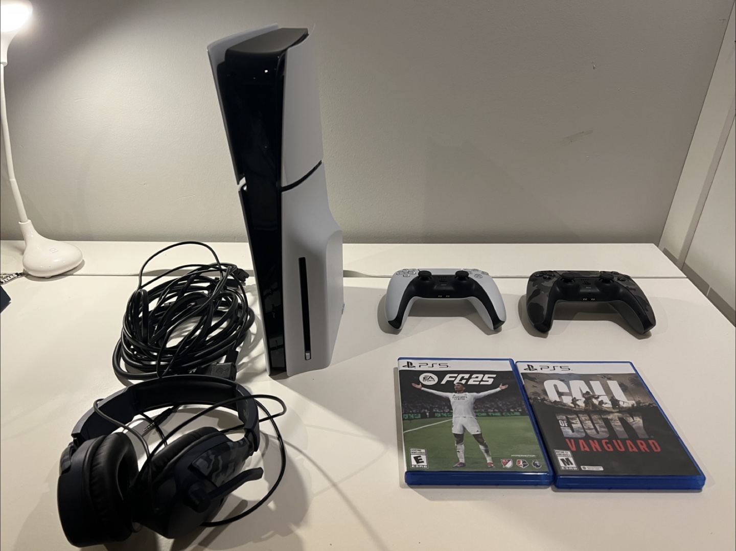 1TB PS5 Disc and 2 Controllers + 2 Games and Headset For Sale.