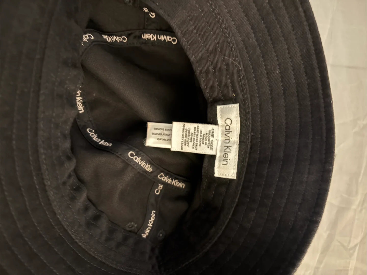 Calvin Klein Black Bucket Hat - One Size image indicator(3)