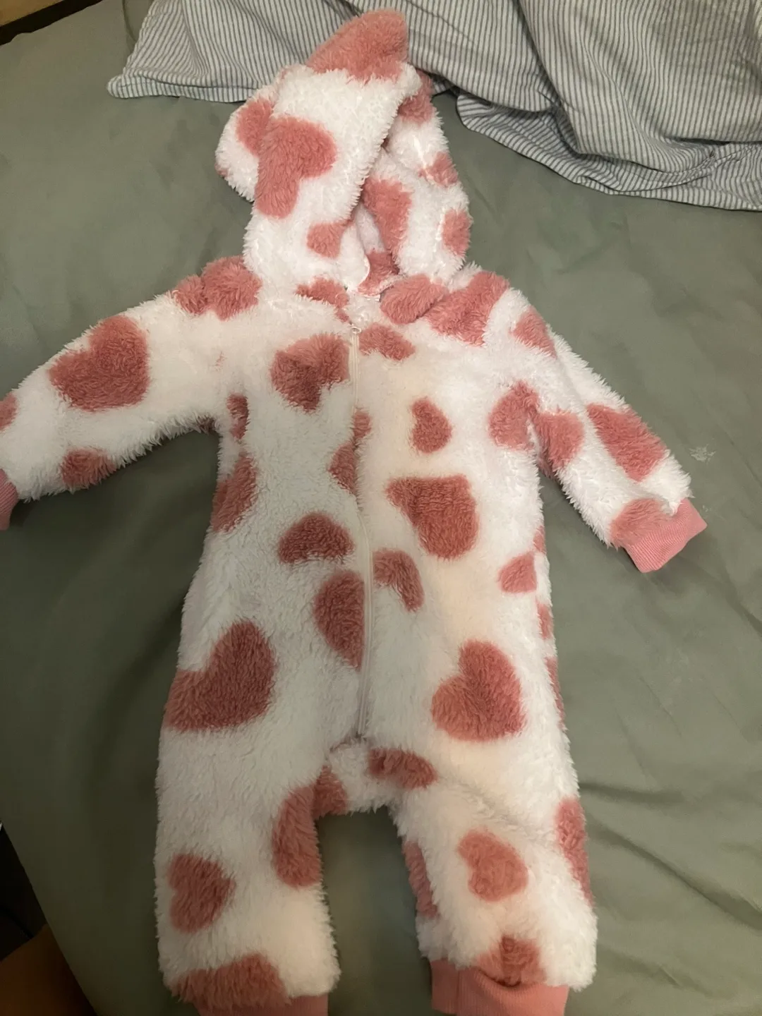 Cow Print Fleece Onesie (3-6 Months) thumbnail