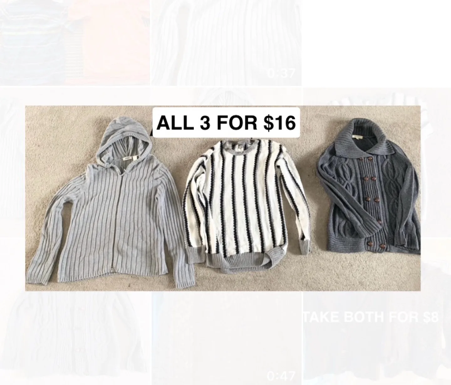 3 Ladies Sweater / Cardigan (large) for $16 thumbnail