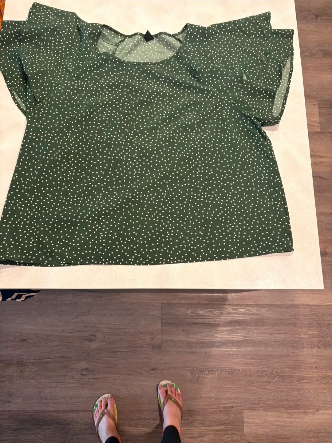 SHEIN Green Polka Dot Blouse thumbnail