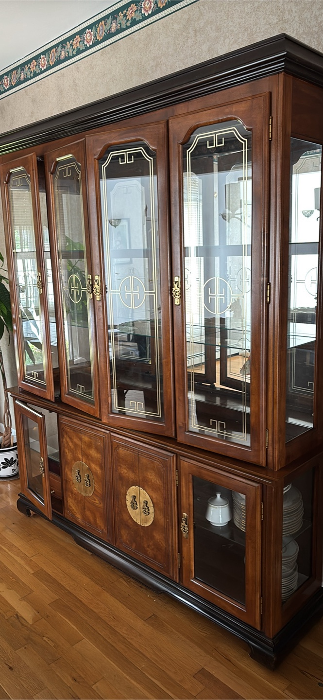 Vintage Solid Wood China Cabinet