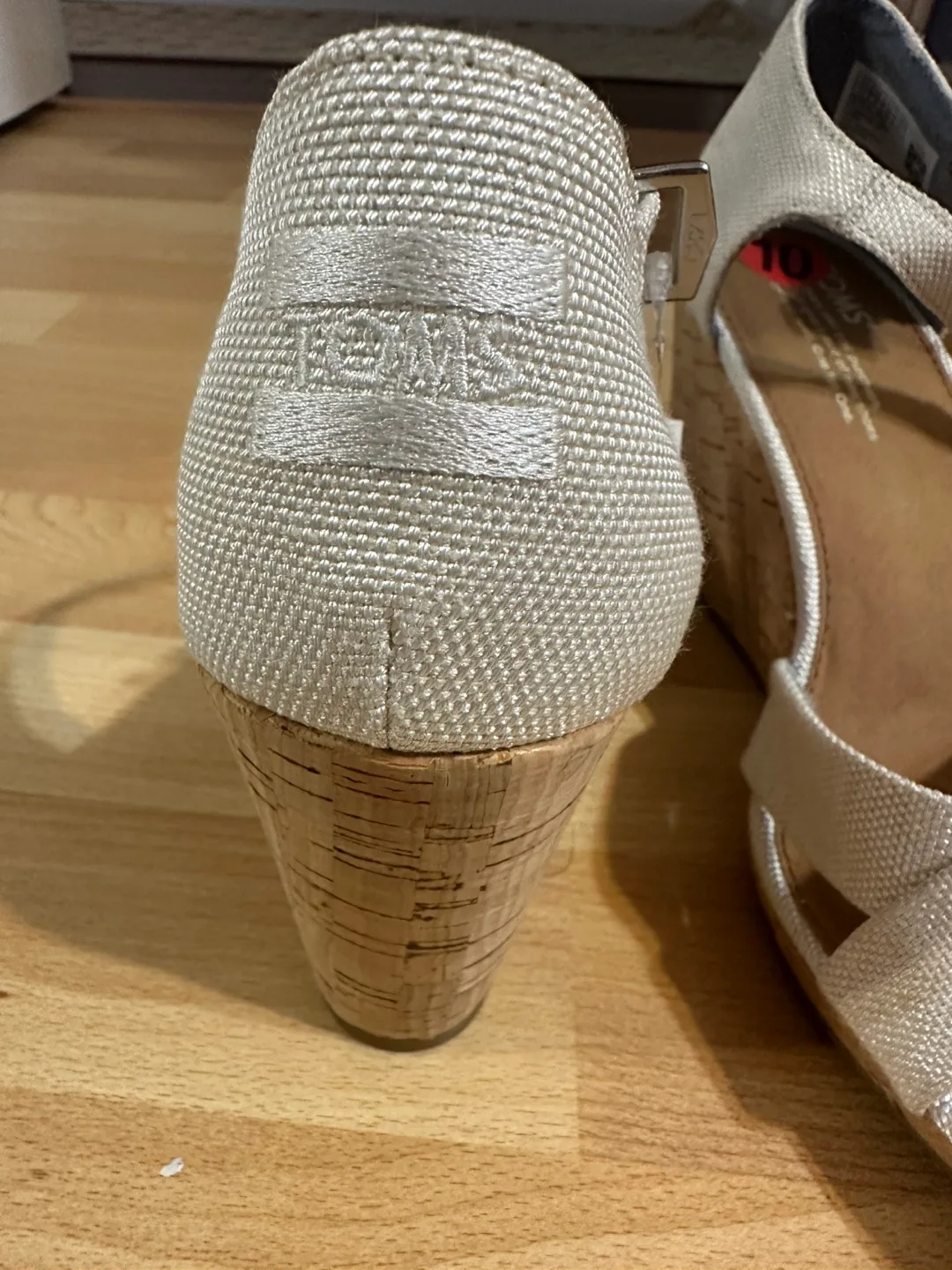TOMS beige Wedge Sandals - Size 10 image indicator(2)