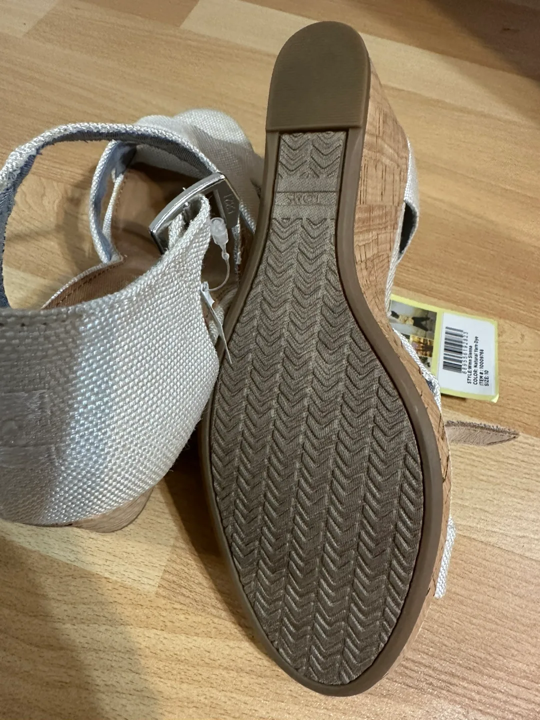 TOMS beige Wedge Sandals - Size 10 image indicator(5)