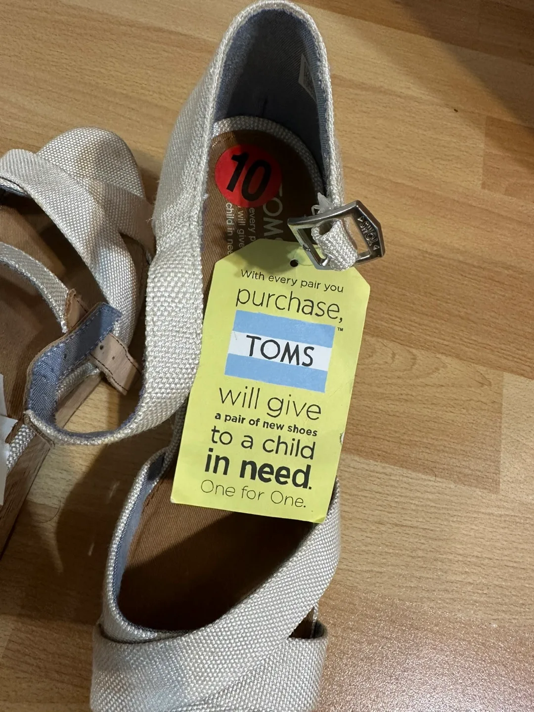 TOMS beige Wedge Sandals - Size 10 image indicator(3)