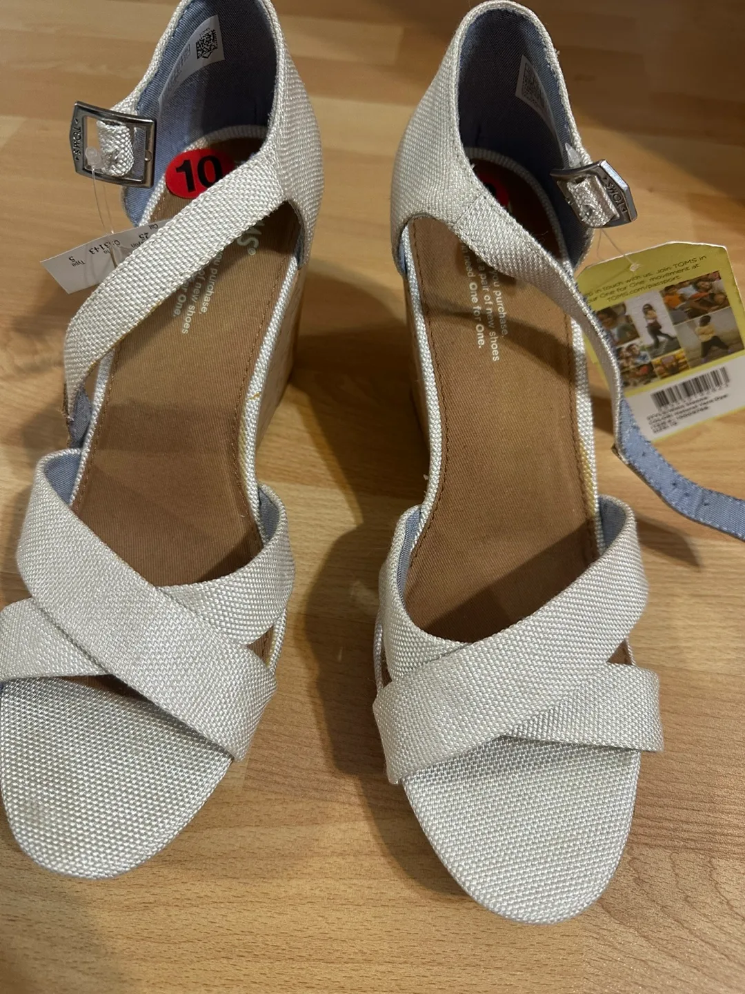 TOMS beige Wedge Sandals - Size 10