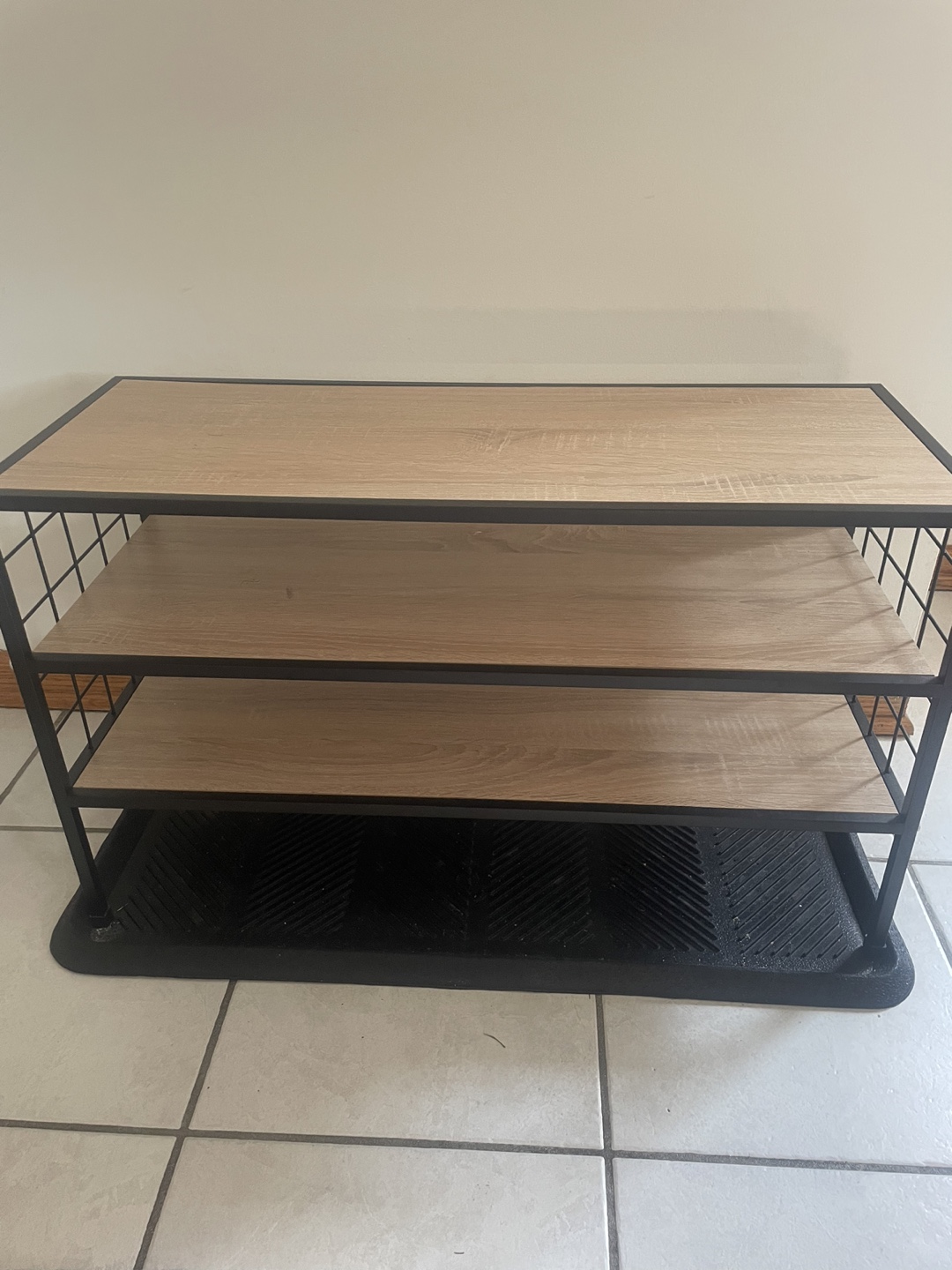 Three-tier shoe rack