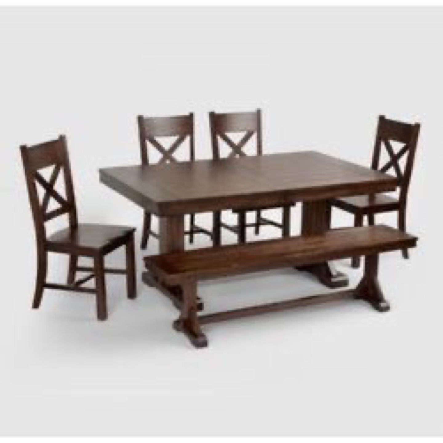 Dark Wood Dining Table Set with 6 Chairs - photo 4