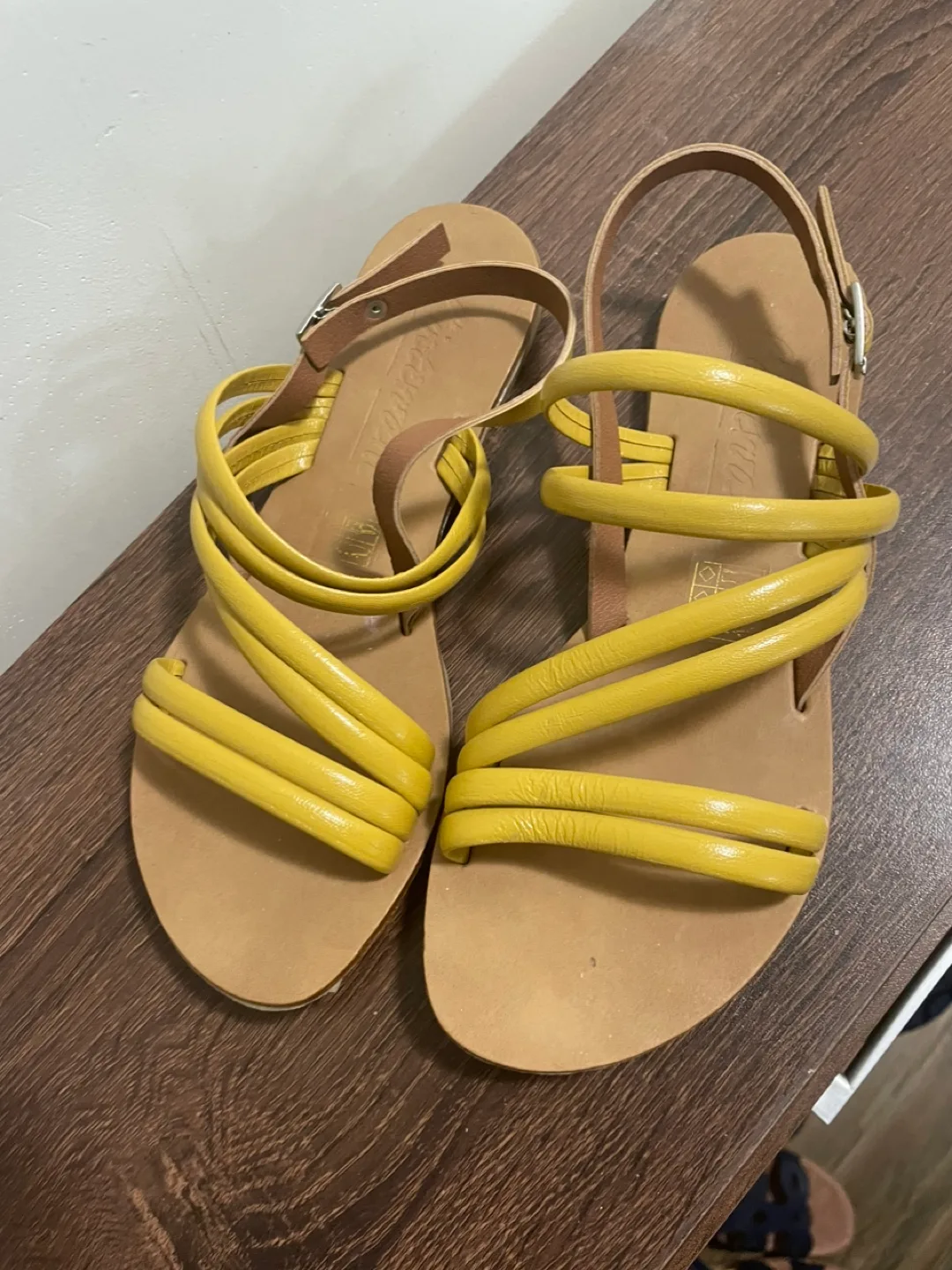 Yellow Leather Sandals - Size 7 thumbnail