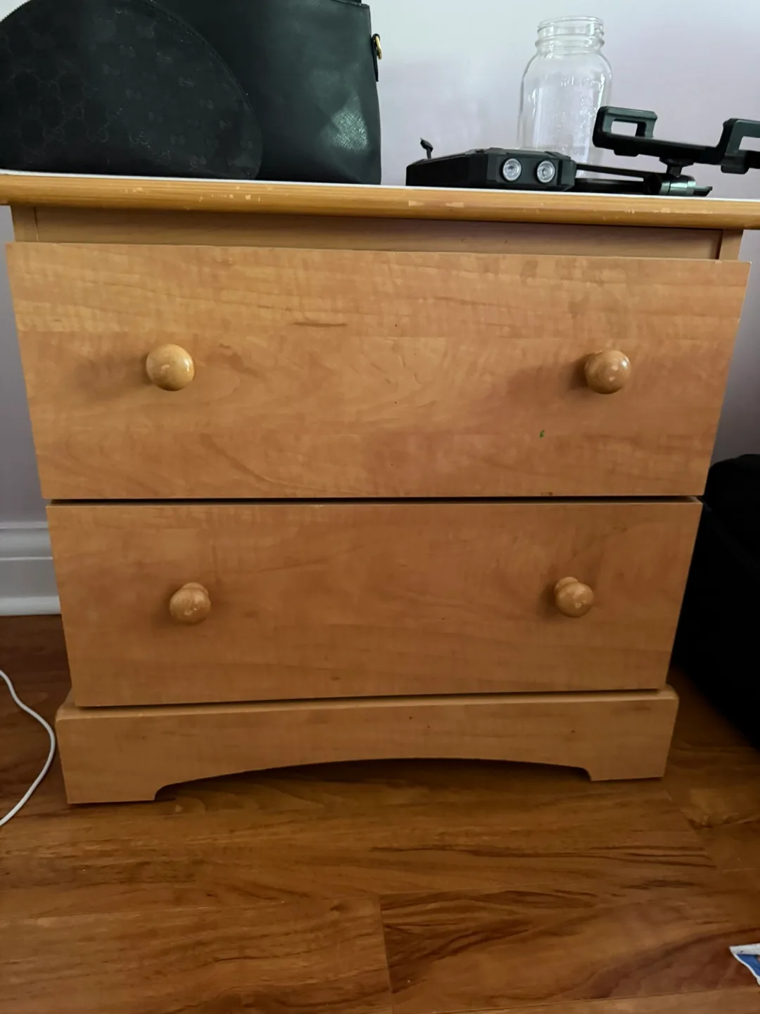 Wooden 2-Drawer Nightstand thumbnail