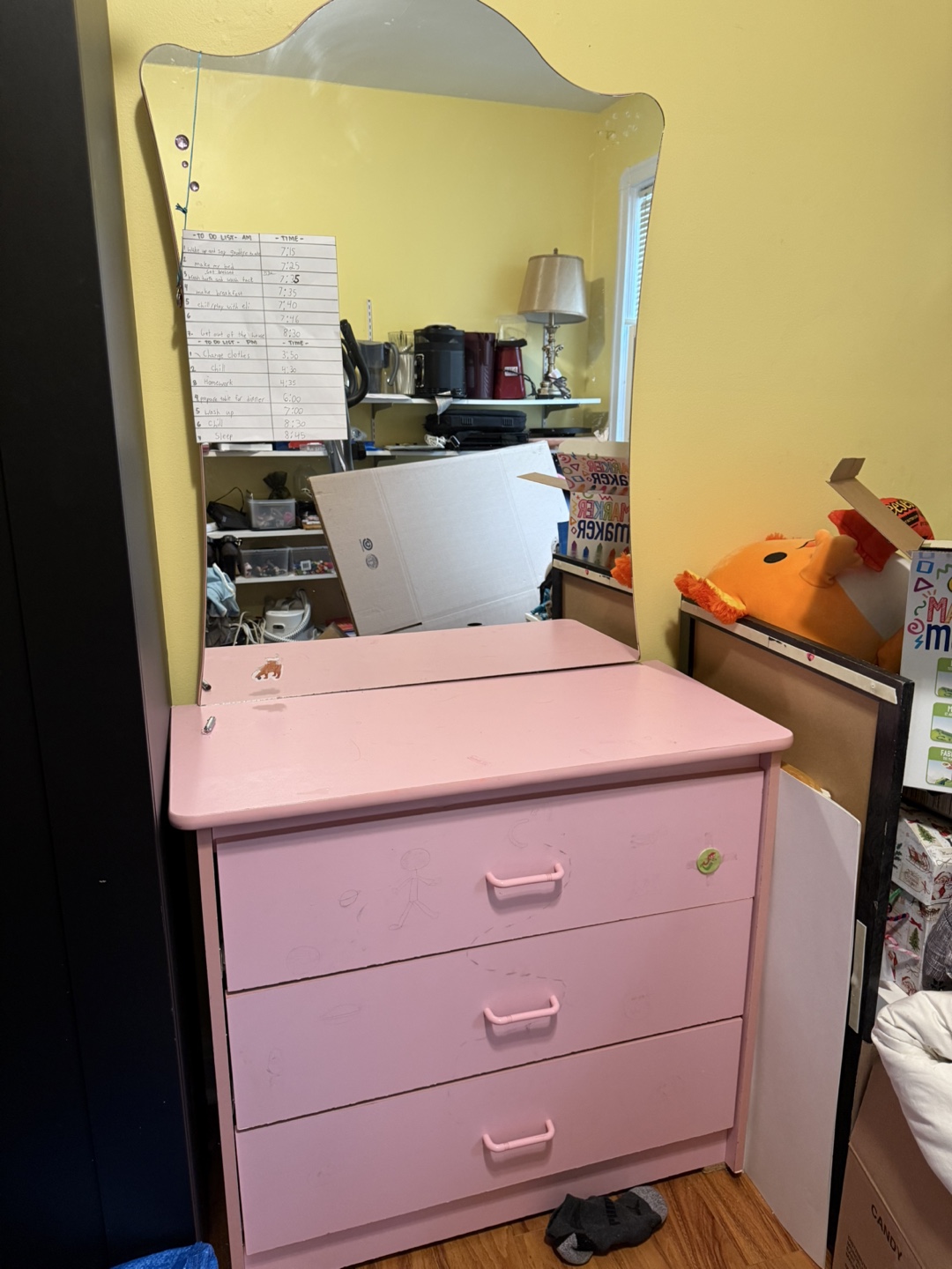 Pink Dresser with Mirror