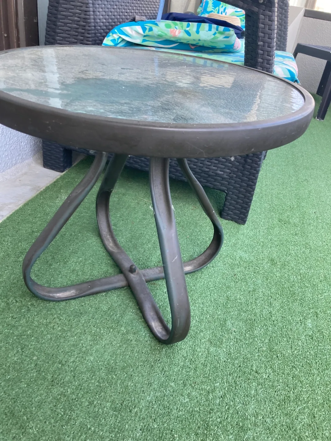Glass Top Patio Side Table thumbnail