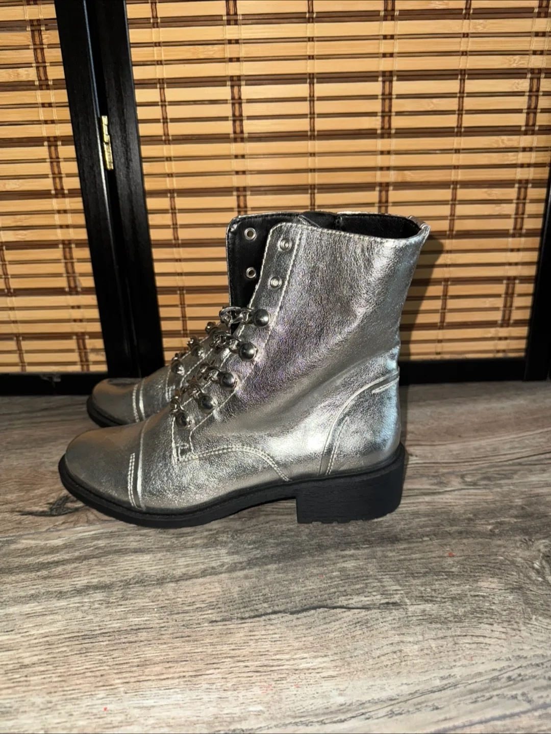 Circus by Sam Edelman Silver Boots - Size 7 thumbnail