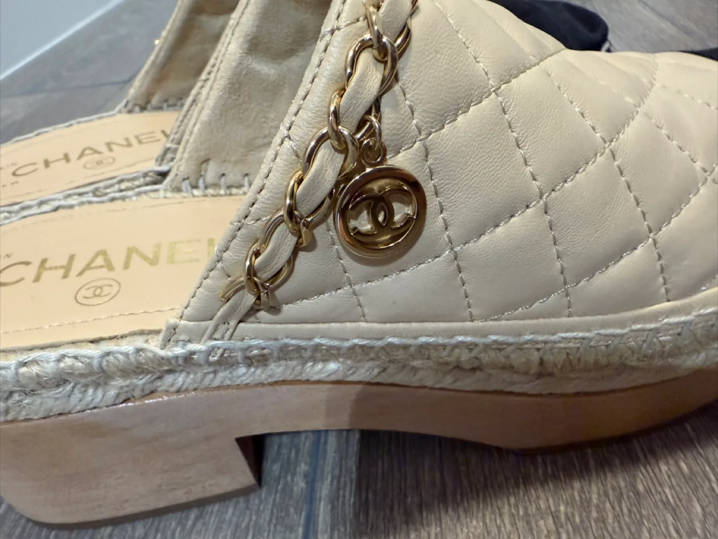 Chanel Espadrille Mules, Size 38 image indicator(8)