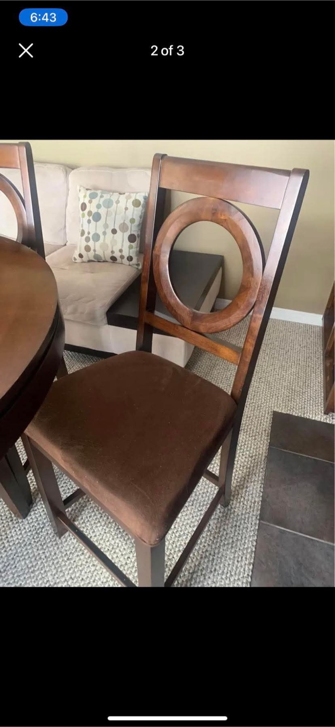 Round Wooden Dining Table with 4 Chairs - photo 2