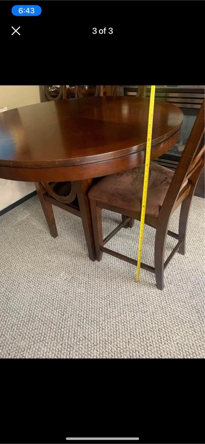 Round Wooden Dining Table with 4 Chairs - photo 3