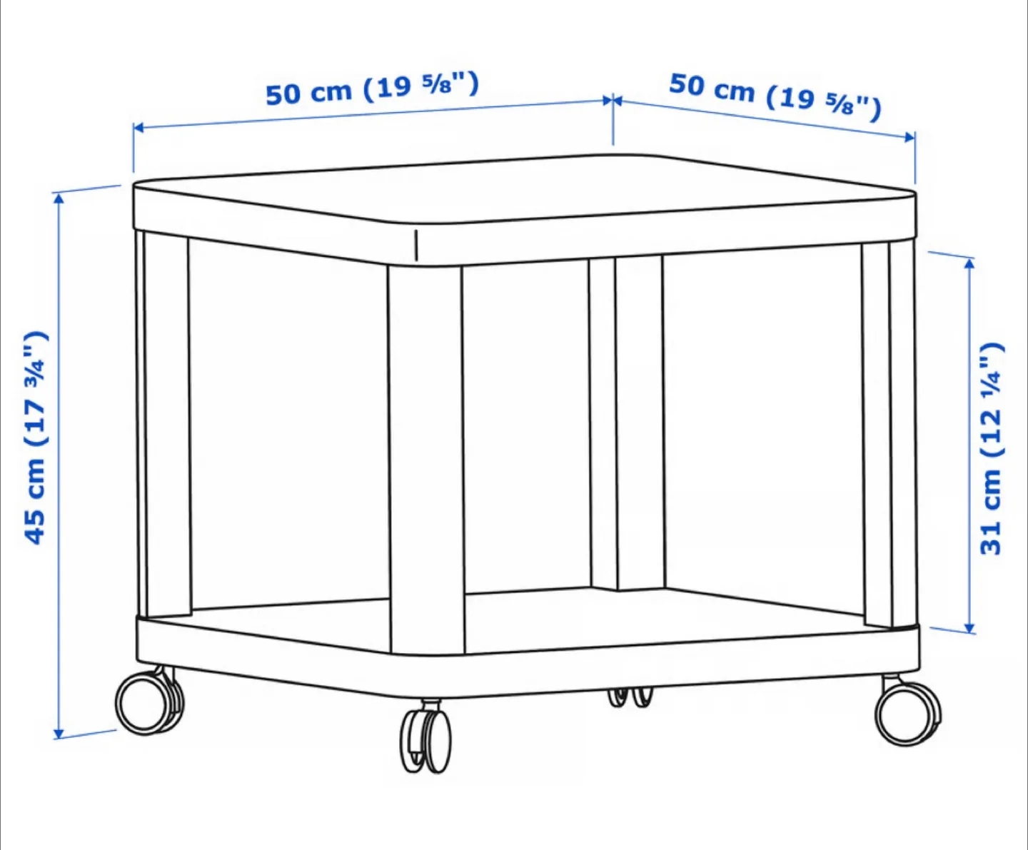 IKEA TINGBY White Side Table on Casters image indicator(5)