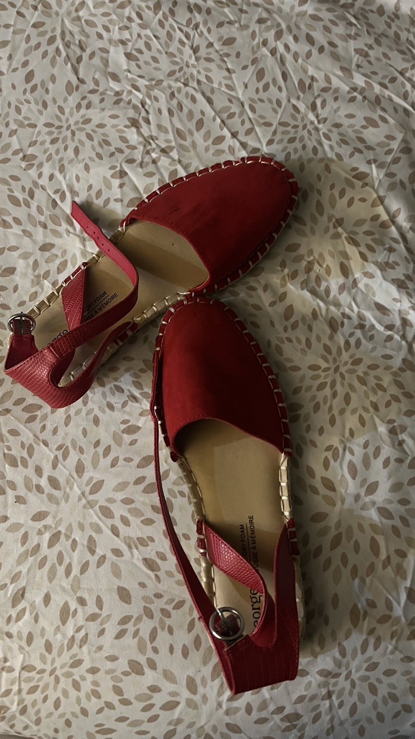 Brand New George Red Espadrille Flats – Size 8 – Never Worn!
