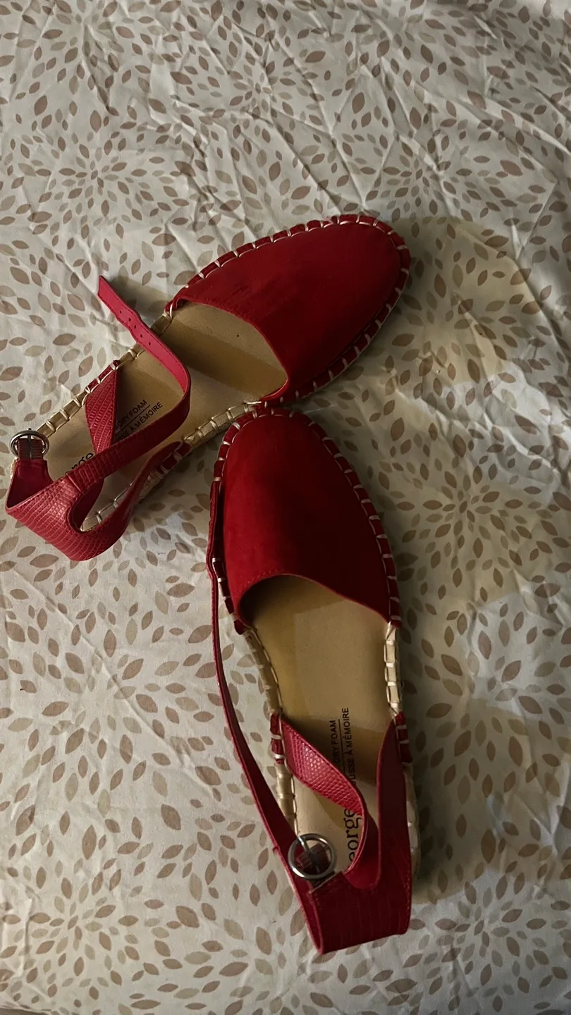 Brand New George Red Espadrille Flats – Size 8 – Never Worn! thumbnail