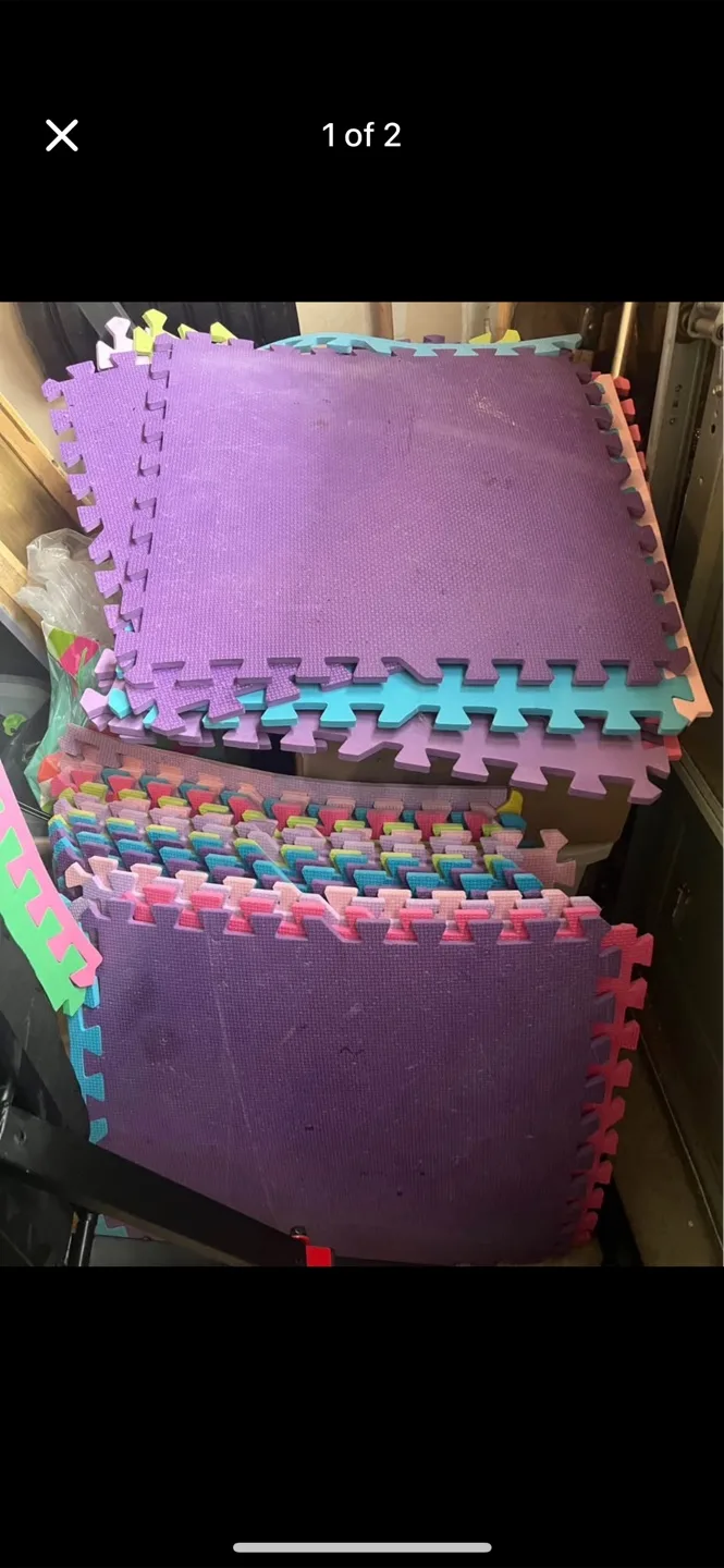 Kids' Foam Play Mat - Purple, Pink, Blue thumbnail
