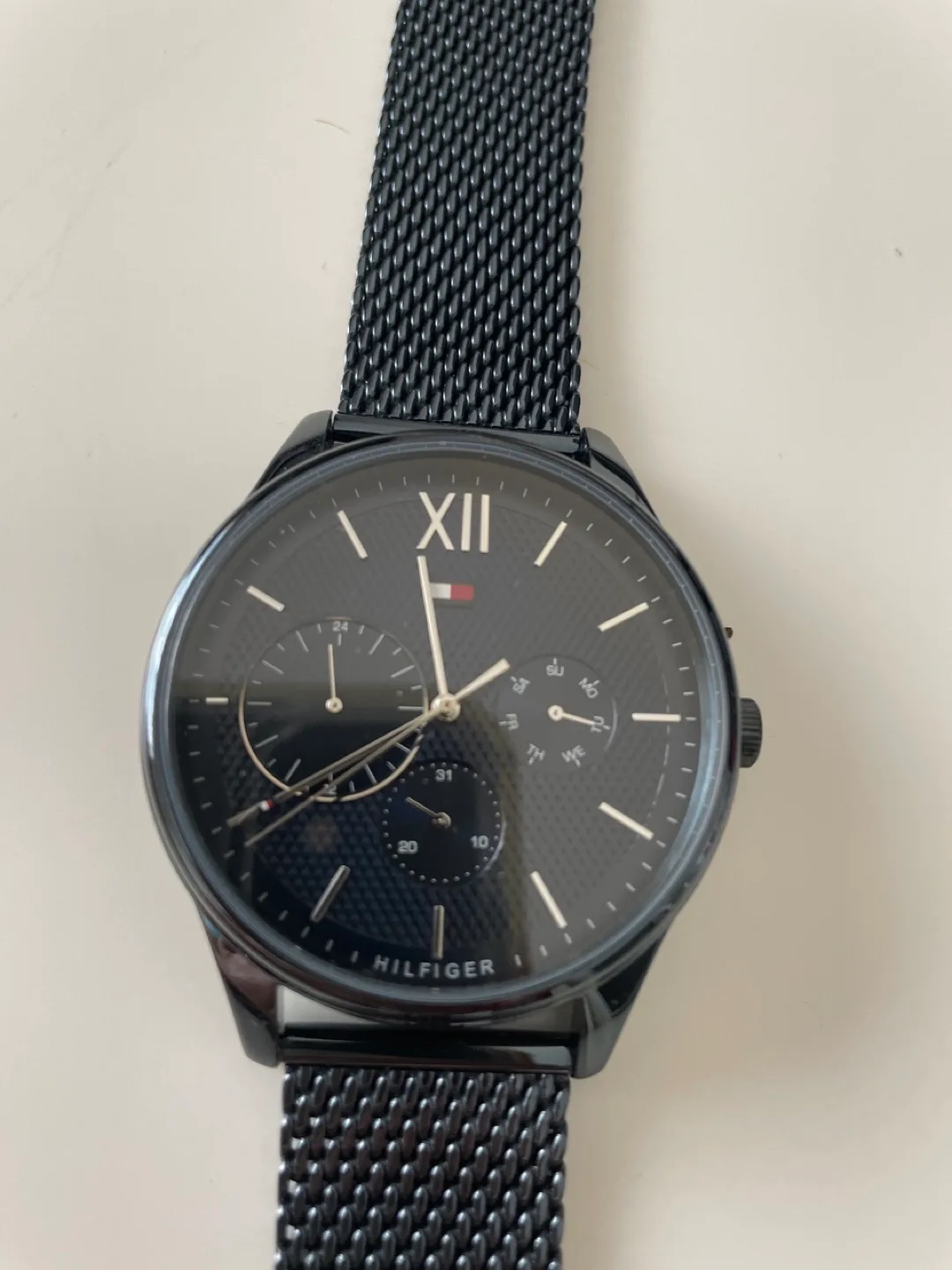 Tommy Hilfiger Black Mesh Watch for men brand new thumbnail