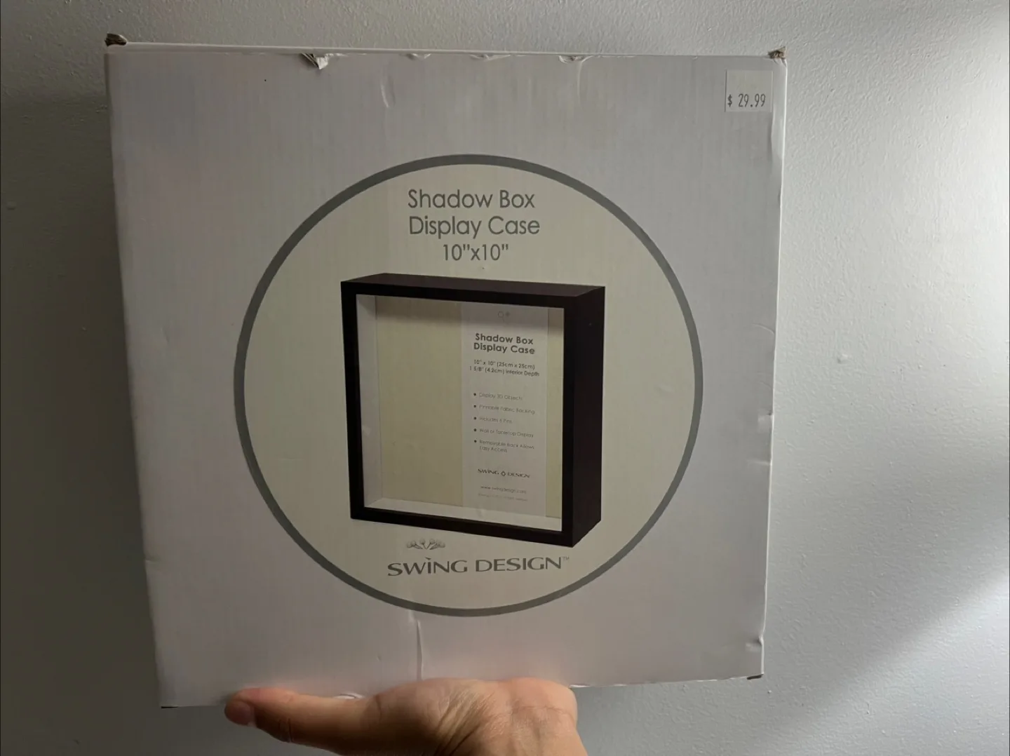Swing Design Shadow Box Display Case 10"x10" thumbnail
