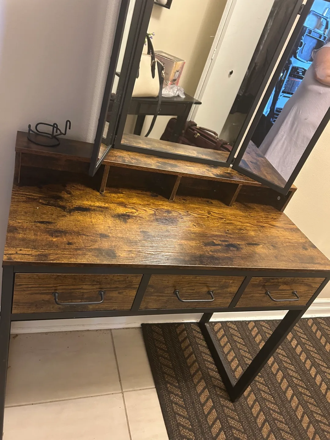 Vanity Table with Tri-Fold Mirror thumbnail