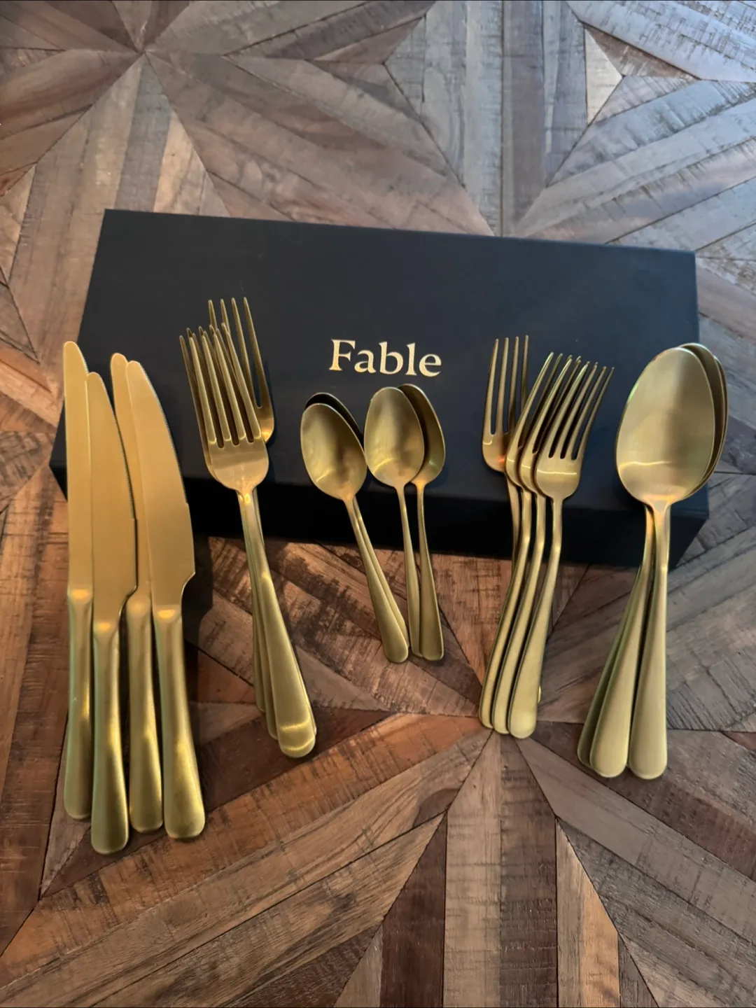 Fable Matte Gold Cutlery Set with Box thumbnail