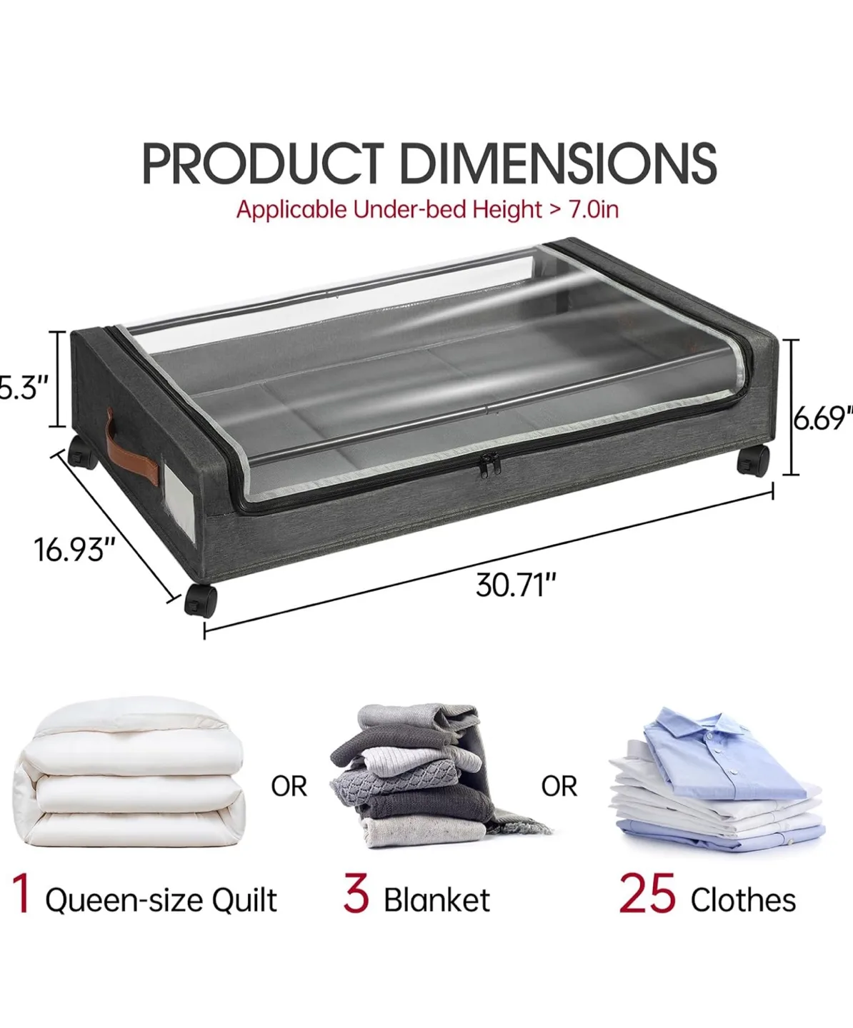 Under Bed Storage Container with Wheels thumbnail
