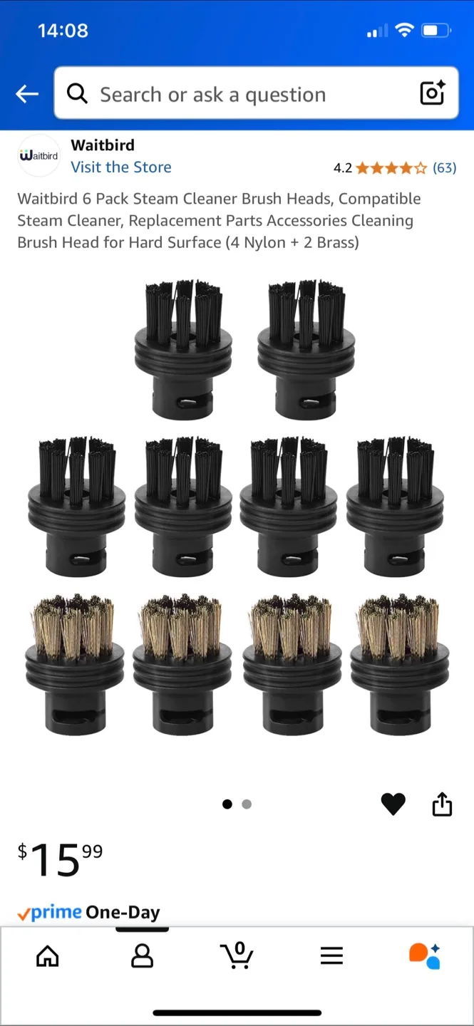 Waitbird 6-Pack Steam Cleaner Brush Heads thumbnail