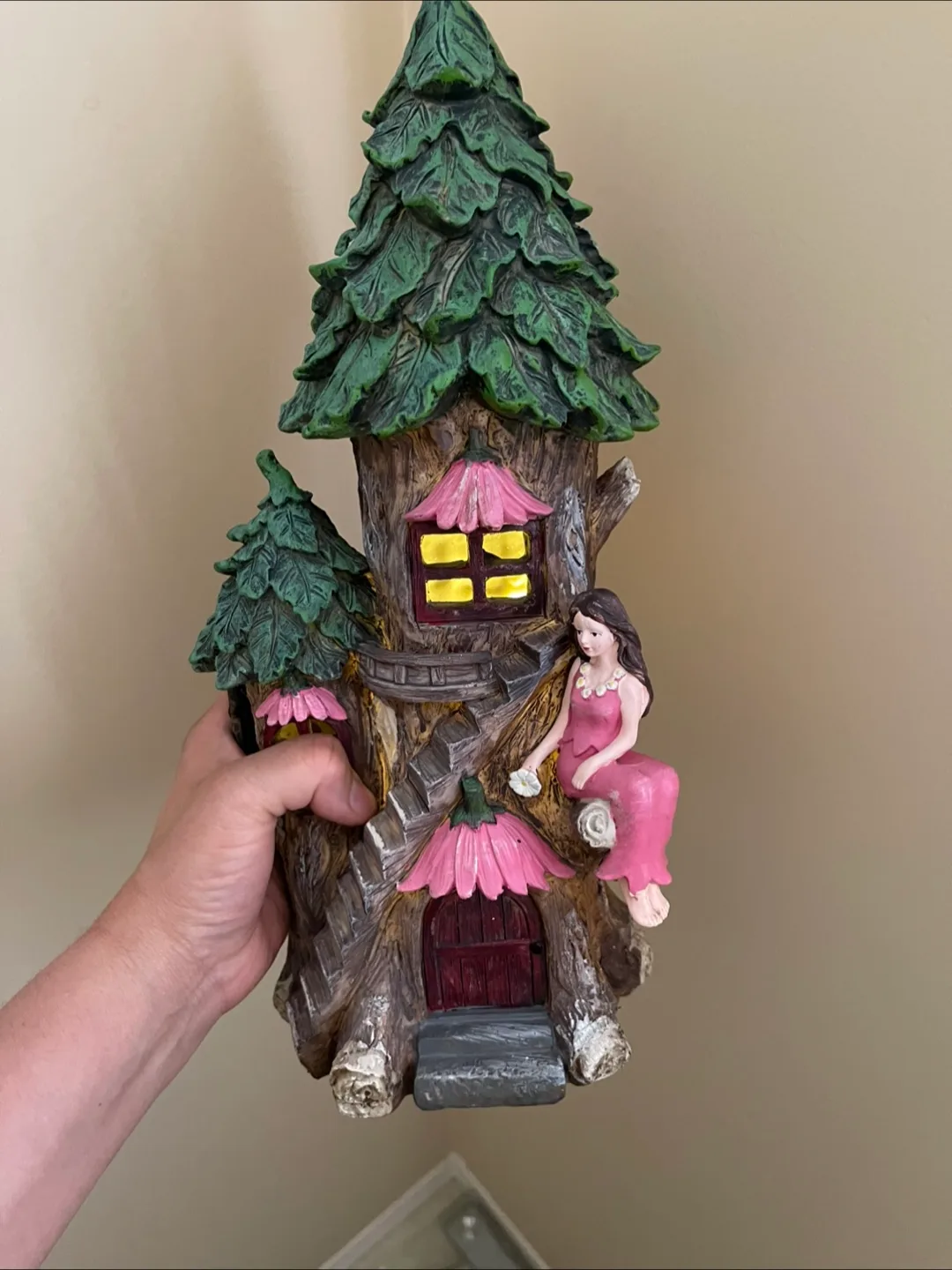 🇨🇦 Solar power Fairy Treehouse Garden Decor thumbnail