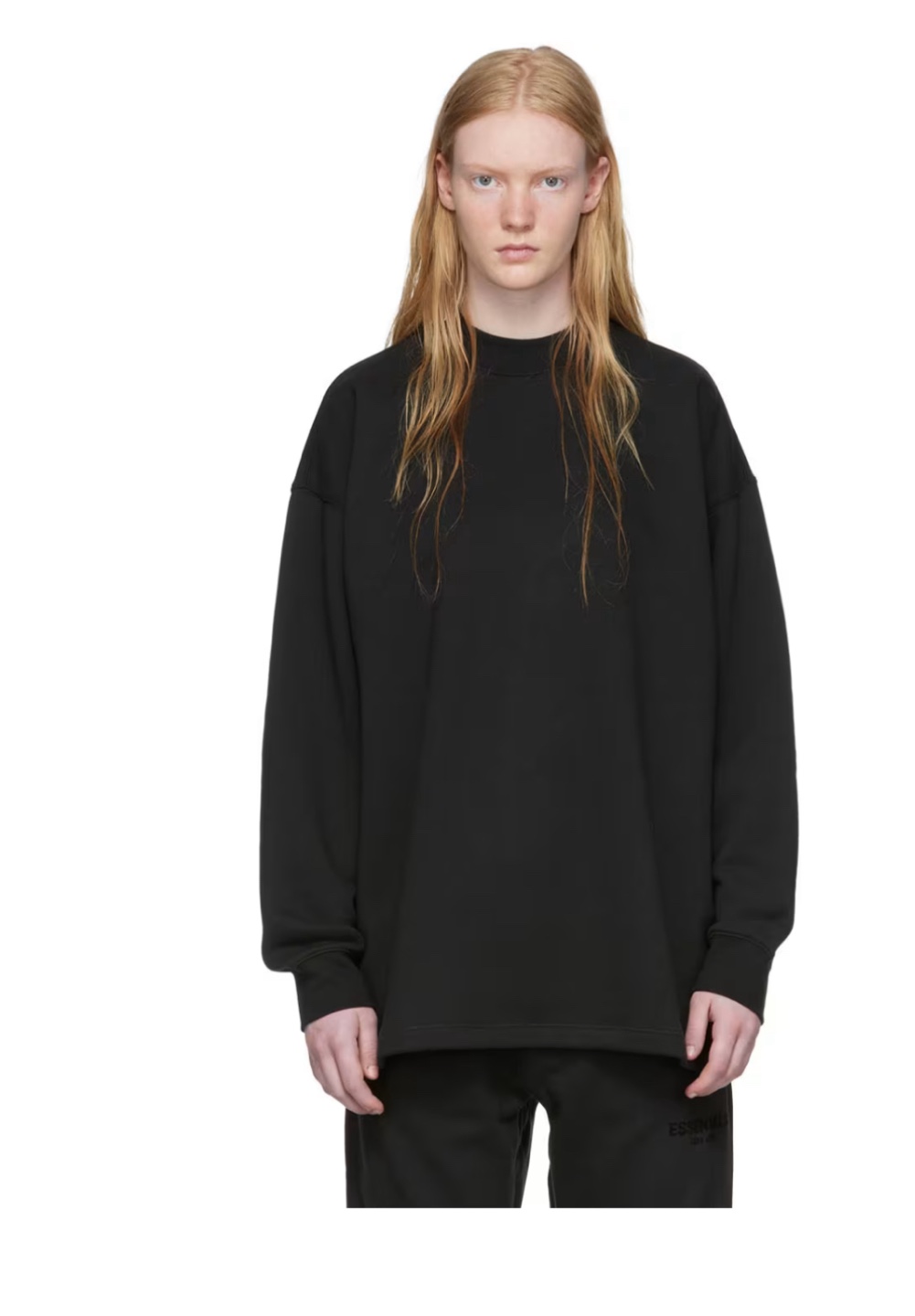 Fear of God Essentials Black Relaxed Sweatshirt - L