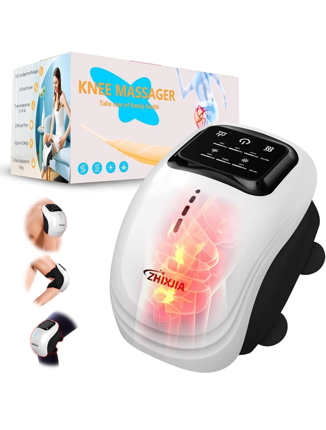 Masajeador de rodilla pro+ con calor portátil thumbnail