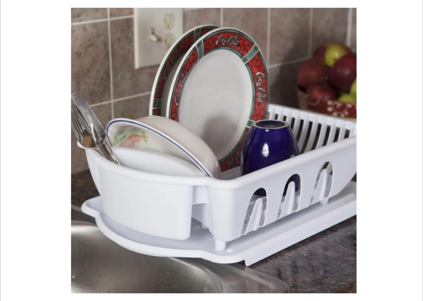 White Plastic Dish Rack thumbnail