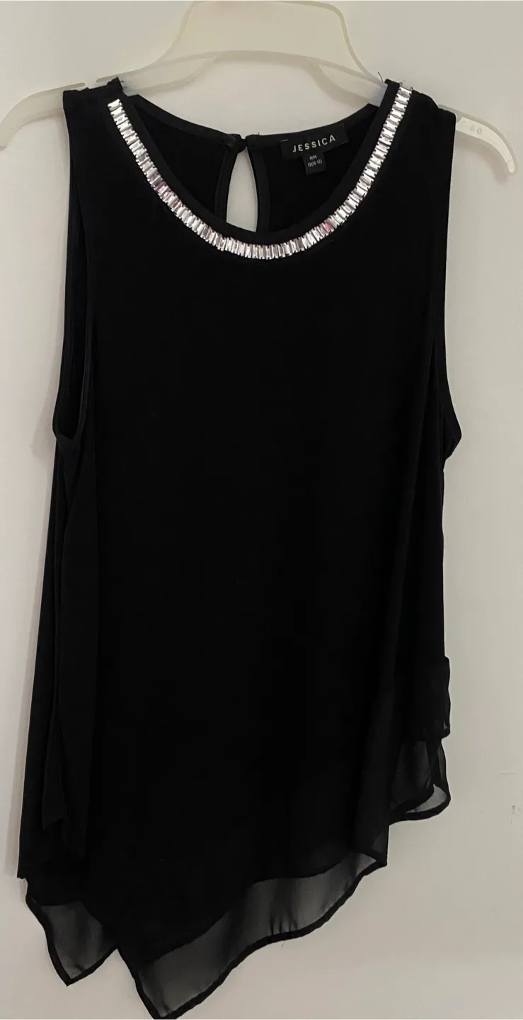 Jessica Black Sleeveless Top - Size M thumbnail