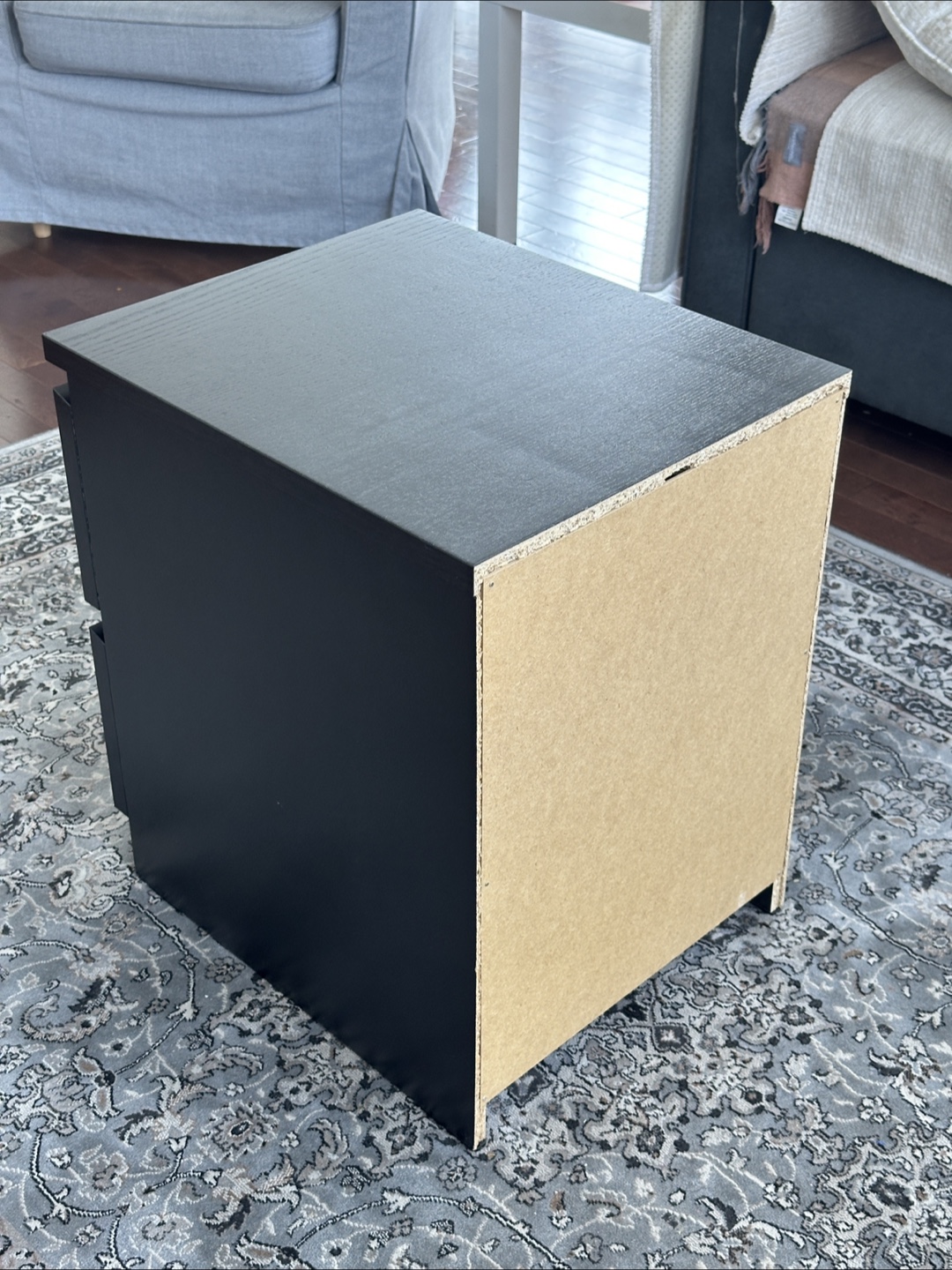IKEA Black Malm Bedside Table - photo 4