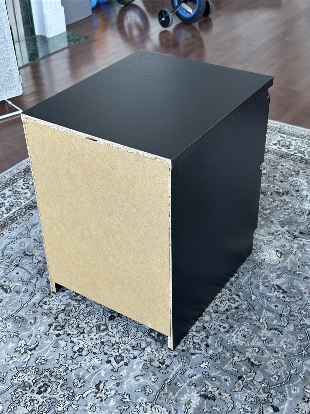 IKEA Black Malm Bedside Table - photo 3