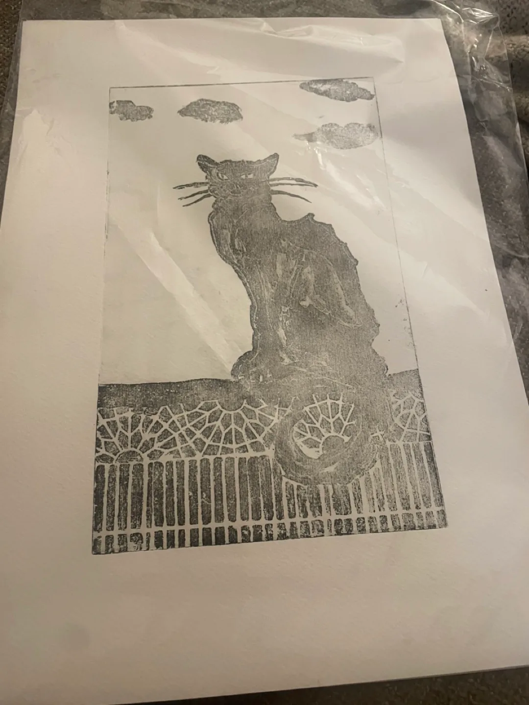 Kitty - Ink Block Print thumbnail