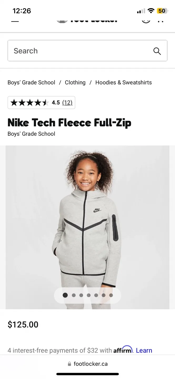 Nike Tech Fleece Full-Zip Hoodie - Boys' Grade School, M thumbnail