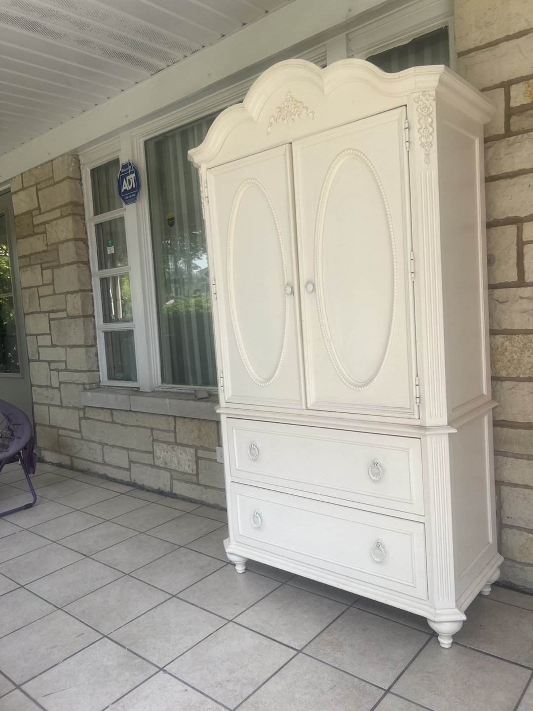 White Armoire Wardrobe with Drawers - photo 5