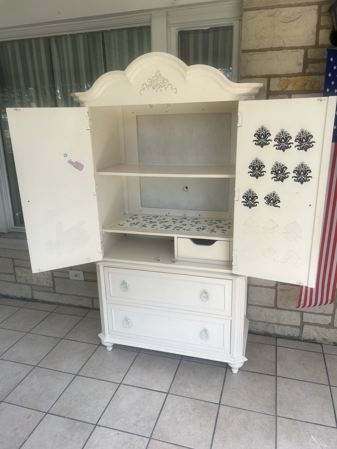 White Armoire Wardrobe with Drawers - photo 4